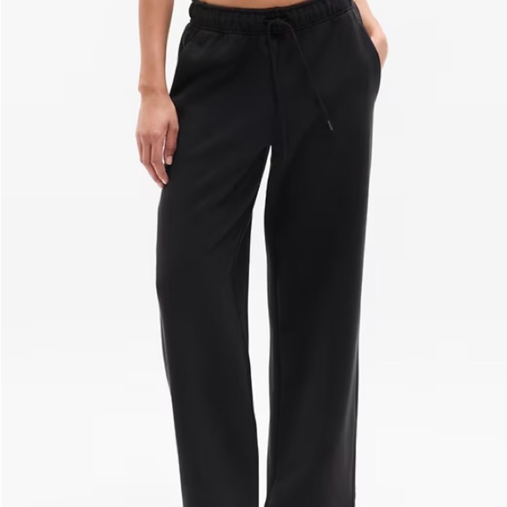 Athleta Women's Black Heavyweight Terry Mid Rise Pant - Black Size M NWT - Picture 3 of 8